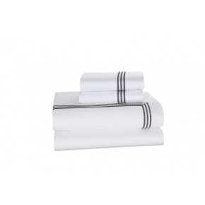 Windsor White/Grey Cotton Sateen Bedding Standard Pillow Cases 20x32, Pair