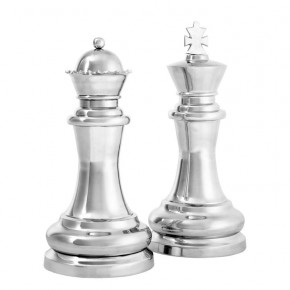 Chess King & Queen Polished Aluminium