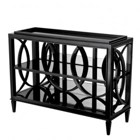 Forsythe Piano Black Console Table
