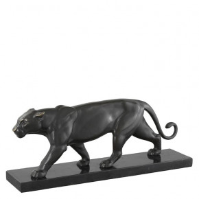 Panther Bronze Patina On Marble Base