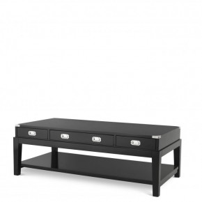 Coffee Table Military Waxed Black Finish