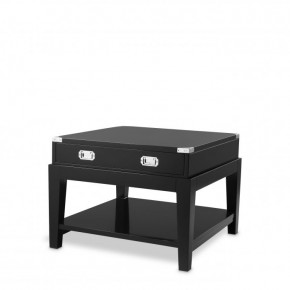 Side Table Military Waxed Black Finish