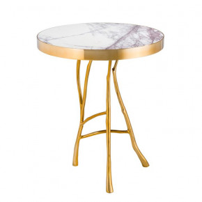 Veritas Gold White Marble Side Table
