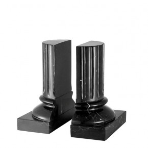 Rival Set of 2 Black Marble Bookends