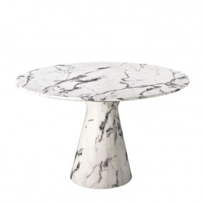 Dining Table Turner White Faux Marble