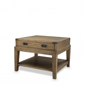 Side Table Military Smoked Oak Finish