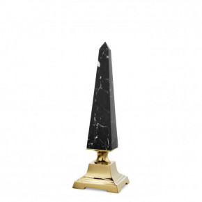 Obelisk Layford Small Gold Finish Black Marble