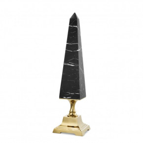 Obelisk Layford Large Gold Finish Black Marble