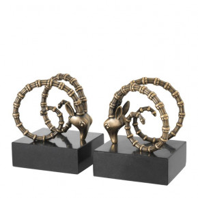 Ibex Vintage Brass Finish Set of 2 Bookends