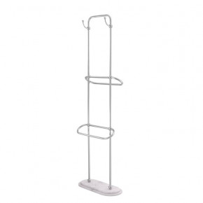 Lowell Large Polished Stainless Steel White Marble Towel Rack