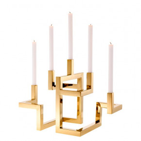 Skyline Brass Plated Candle Holder