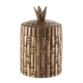 Bamboo Round Vintage Brass Box