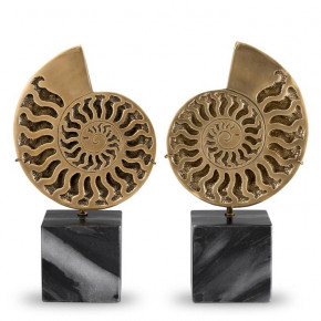 Ammonite Vintage Brass Set of 2 Objects