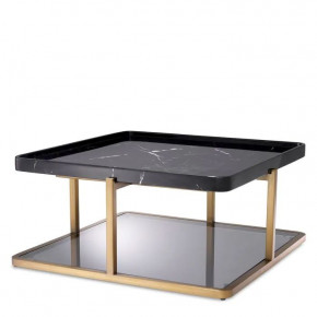 Coffee Table Grant Br Brass Finish Black Marble