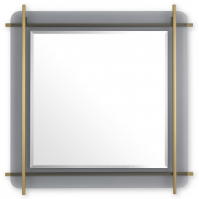 Quinn Brushed Brass Square Mirror