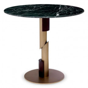 Dining Table Flow Brushed Brass Green Marble