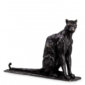 Sitting Panther Bronze Sculpture