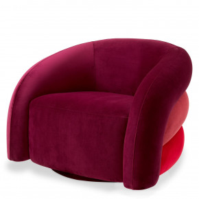 Novelle Savona Bordeaux Velvet Swivel Chair