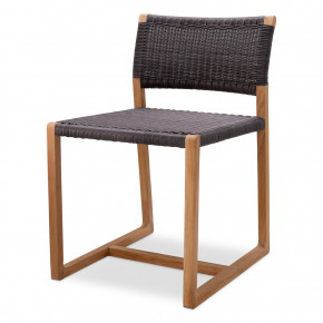 Griffin Natural Teak Grey Weave Outdoor Dining Chair