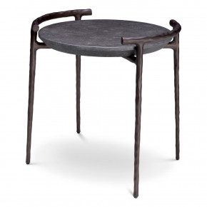 Arca Grey Marble Bronze Side Table
