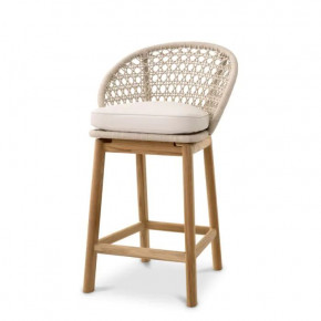 Outdoor Counter Stool Trinity Cream Weave Flores Off-White