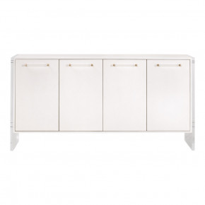 Sonia Shagreen Media Sideboard Pearl Shagreen, Lucite, Brushed Brass