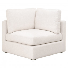 Daley Modular Corner Chair Performance Textured Cream Linen, Espresso