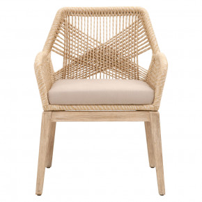 Loom Arm Chair, Set of 2 Sand Rope, Light Gray, Natural Gray Mahogany