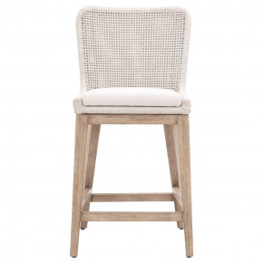 Mesh Counter Stool White Speckle Flat Rope, Performance White Speckle, Natural Gray Mahogany