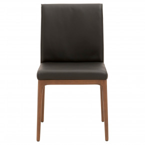 Alex Dining Chair, Set of 2 Sable Top Grain Leather, Walnut