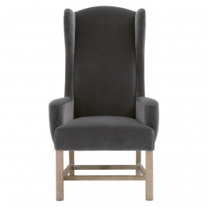 Bennett Arm Chair Dark Dove Velvet, Natural Gray Oak