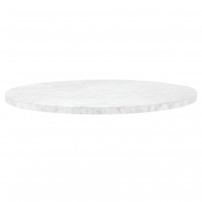 Turino 54" Round Dining Table Carrera Top White Carrera Marble