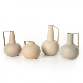 Aleta Vases, Set of Four Iron Matte Taupe