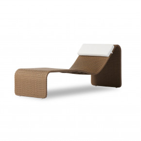 Paige Outdoor Woven Chaise Lounge Natural