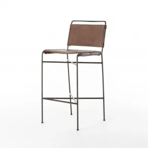 Wharton Distressed Brown Bar Stool