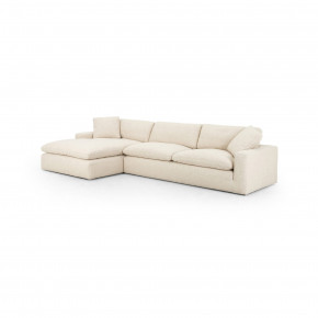 Plume 2Pc Sectional 136 Left Arm Forward Chaise Thames Cream