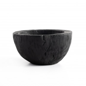 Reclaimed Wood Bowl Carbonized Black