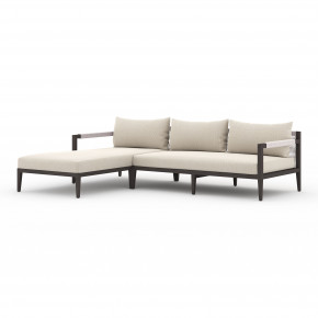 Sherwood Outdoor 2 Pc Sectional Left Arm Facing Chaise Bronze/Faye Sand