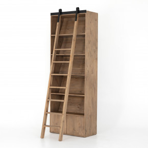 Bane Bookshelf & Ladder Smoked Pine