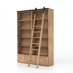 Bane Double Bookshelf W/ Ladder Smoked P