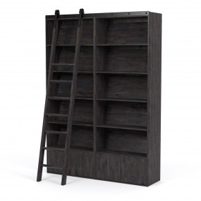 Bane Double Bookshelf W/Ladder Charcoal