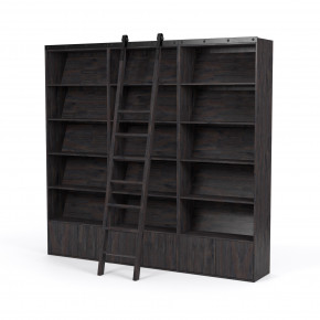 Bane Triple Bookshelf W/Ladder Charcoal