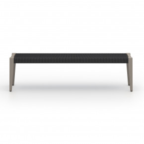 Sherwood Outdoor Dining Bench Dark Grey Rope