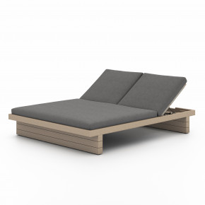 Leroy Outdoor Double Chaise Brown/Charcoal