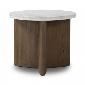 Toli End Table Italian White Marble