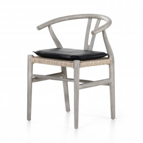 Muestra Dining Chair With Cushion Weathered Grey/Teak Pebble Black