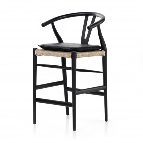 Muestra Stool With Cushion Black Counter/Pebble Black
