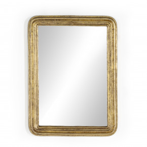 Vintage Louis Rectangular Mirror Antiqued Gold Leaf