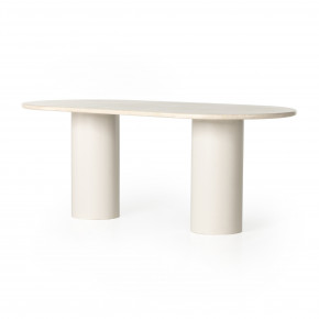 Belle Oval Dining Table Cream Marble