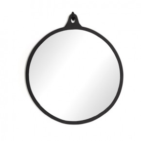 Hyde Round Mirror Black Aluminum